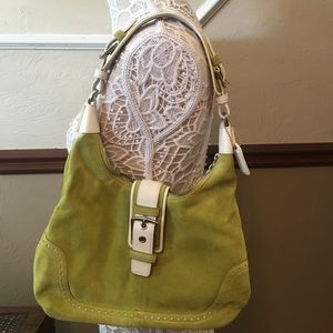 Unique Lime Green Suede Coach